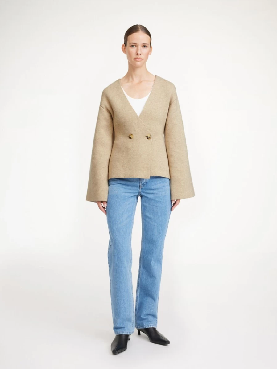By Malene Birger Women's Tinley Wool Cardigan in Twill Beige