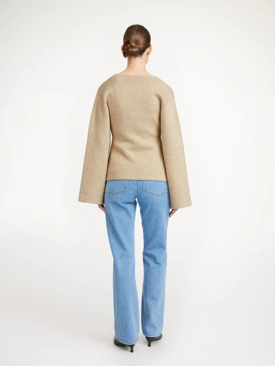 By Malene Birger Women's Tinley Wool Cardigan in Twill Beige