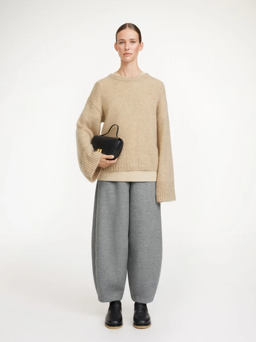 By Malene Birger Women's Cierra Sweater in Twill Beige | Casual Knit Pullover