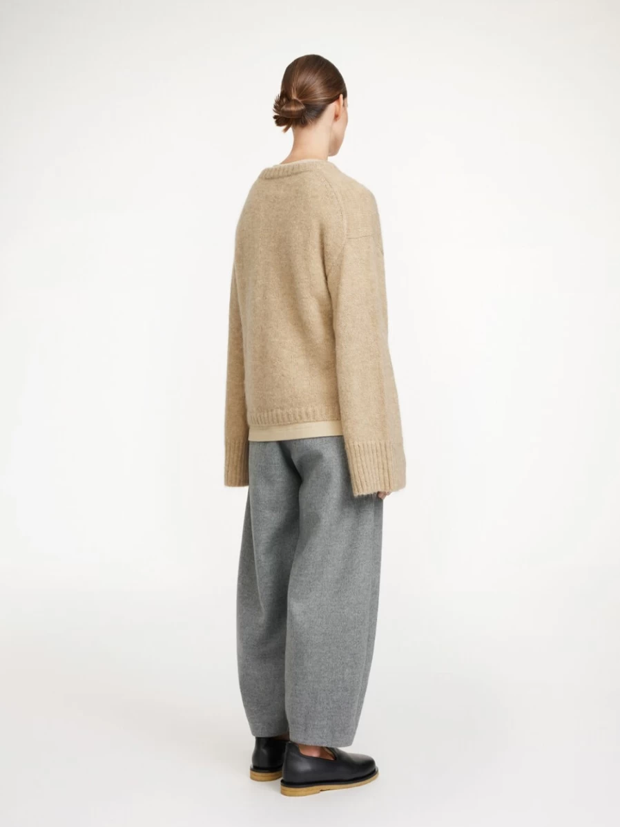 By Malene Birger Women's Cierra Sweater in Twill Beige | Casual Knit Pullover