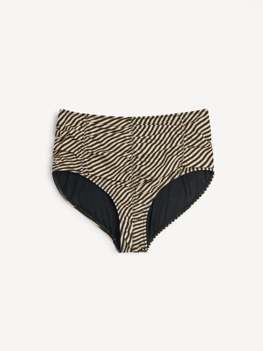 By Malene Birger Women's Diagonal Stripe Tinah Bikini Bottoms - High Waisted Swimwear Beach Vacation Essentials