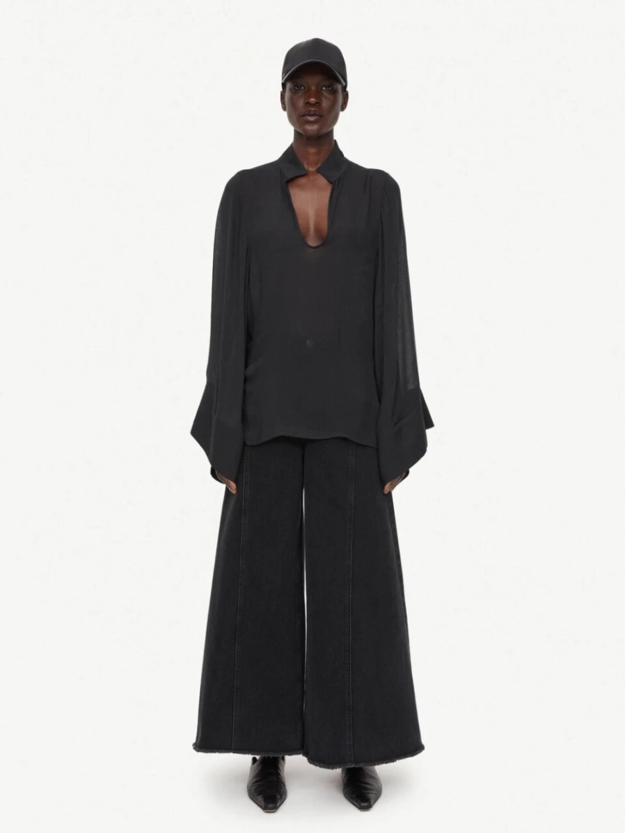 By Malene Birger Lomaria Black Blouse for Women