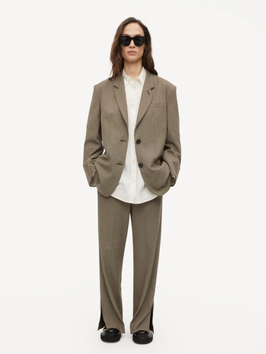 By Malene Birger Women's High-Waist Trousers in Graphic Forest - Cimas Style