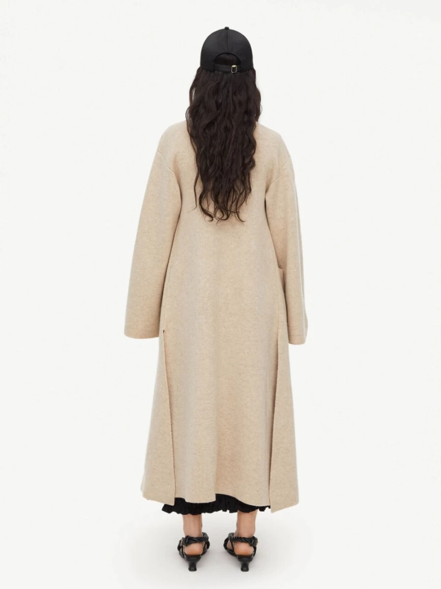 By Malene Birger Women's Twill Beige Stretch Wool Cardigan - Carlyn