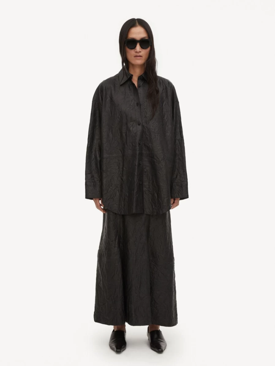 By Malene Birger Women's Black Barley Leather Shirt