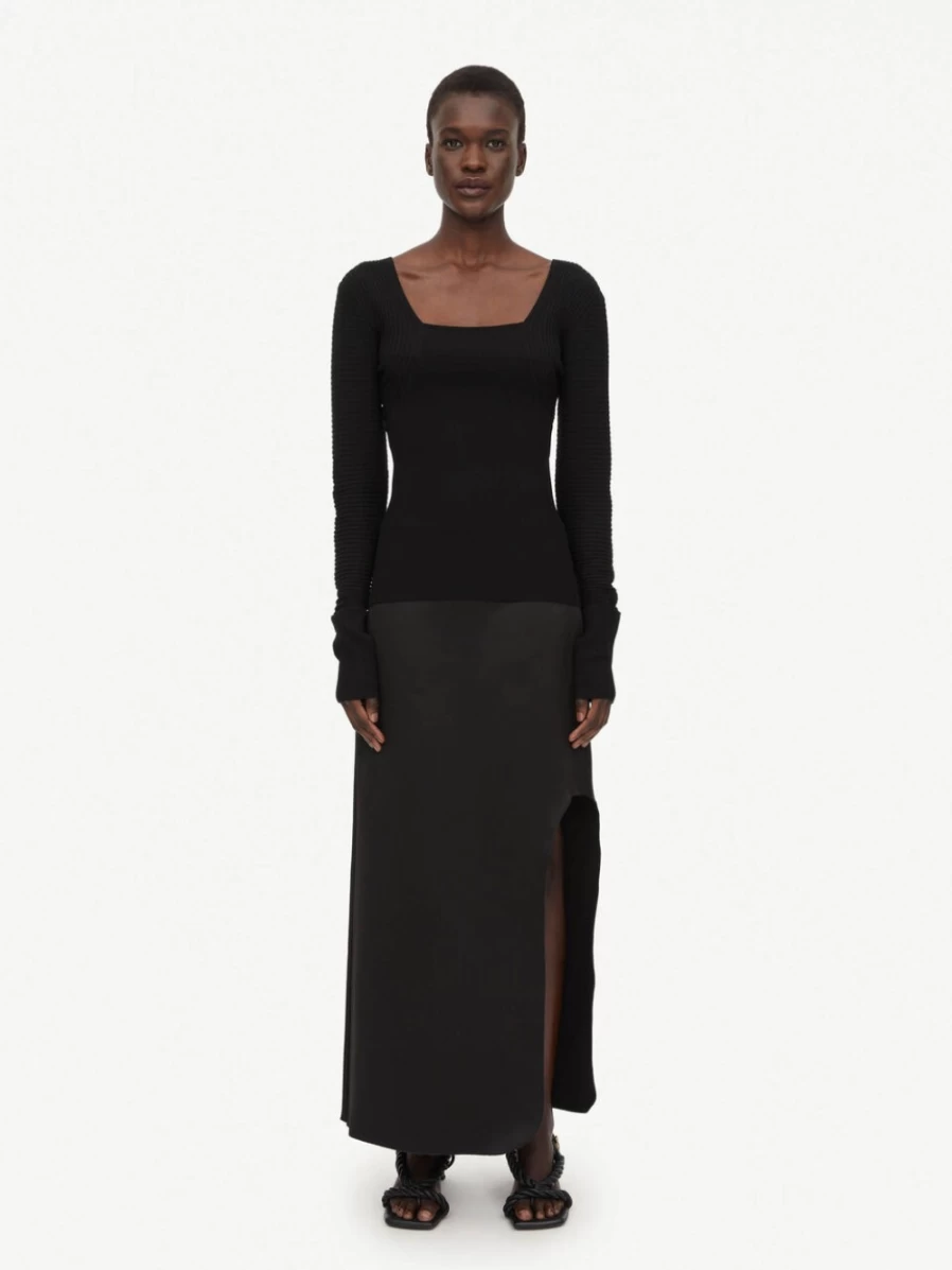 By Malene Birger Women's Black Laril Ribbed-Knit Top