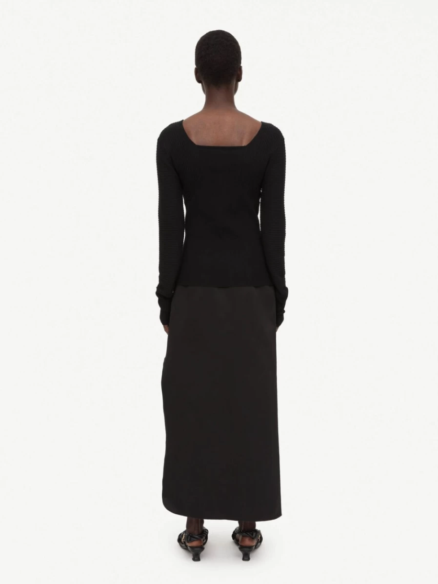 By Malene Birger Women's Black Laril Ribbed-Knit Top