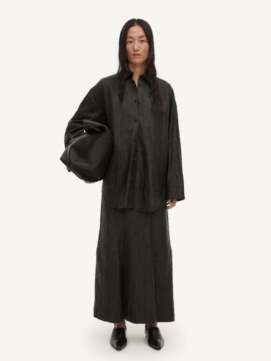 By Malene Birger Floela Black Leather Maxi Skirt for Women