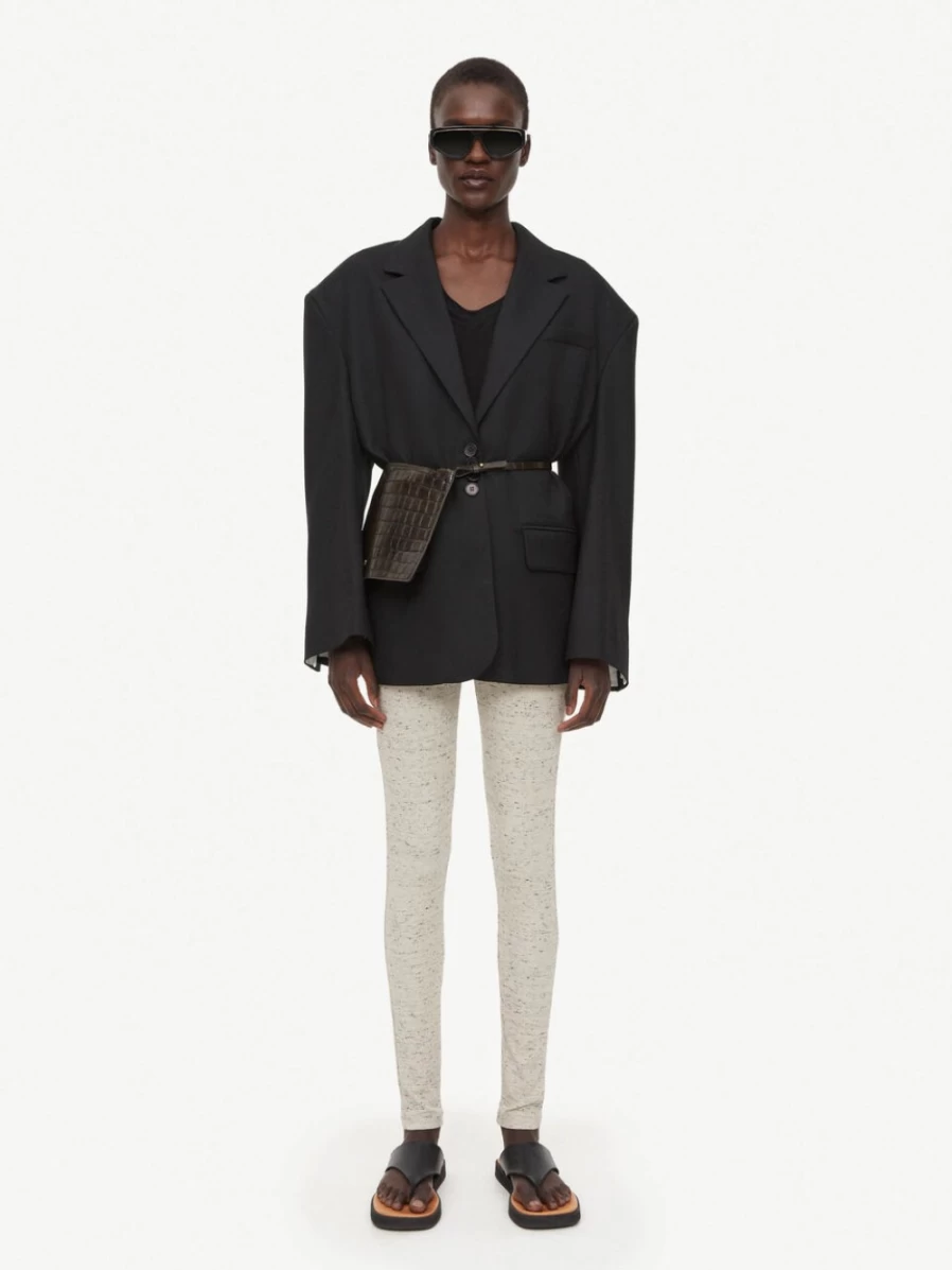 By Malene Birger Women's Nimbi Speckled Leggings in Oyster Gray
