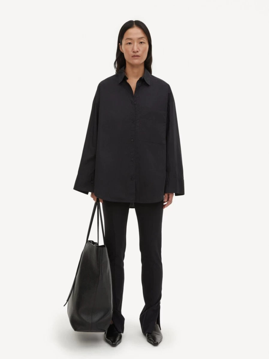 By Malene Birger Women's Black Organic Cotton Shirt - Derris Style