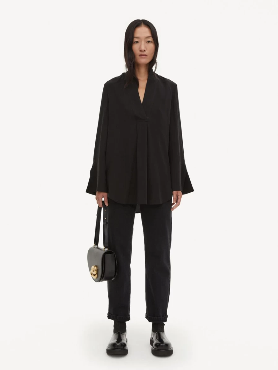 By Malene Birger Women's Black Flaiy Silk Blouse