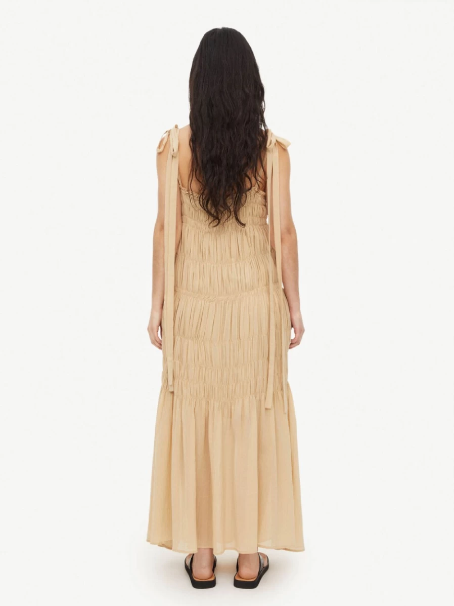 By Malene Birger Women's Organic Cotton Maxi Dress in Wet Sand | Vyra Collection
