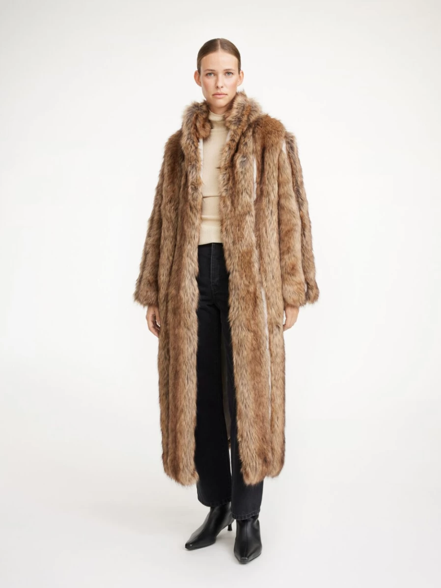 By Malene Birger Women's Brown Mel Kavela Faux Fur Coat
