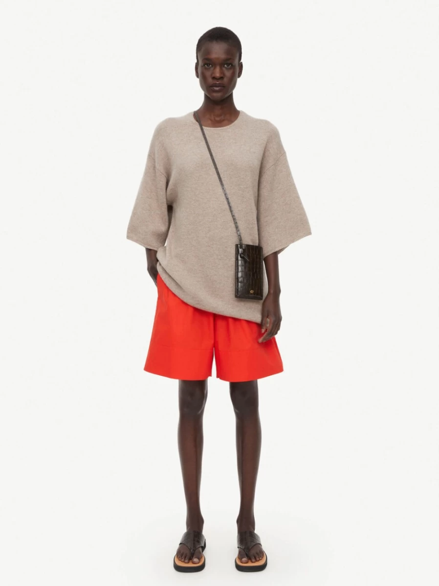 By Malene Birger Women's Siona Shorts in Orange | High-Waisted Casual Summer Shorts