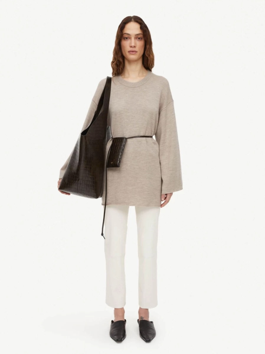 By Malene Birger Women's Florentina Leather Trousers in Tinted White