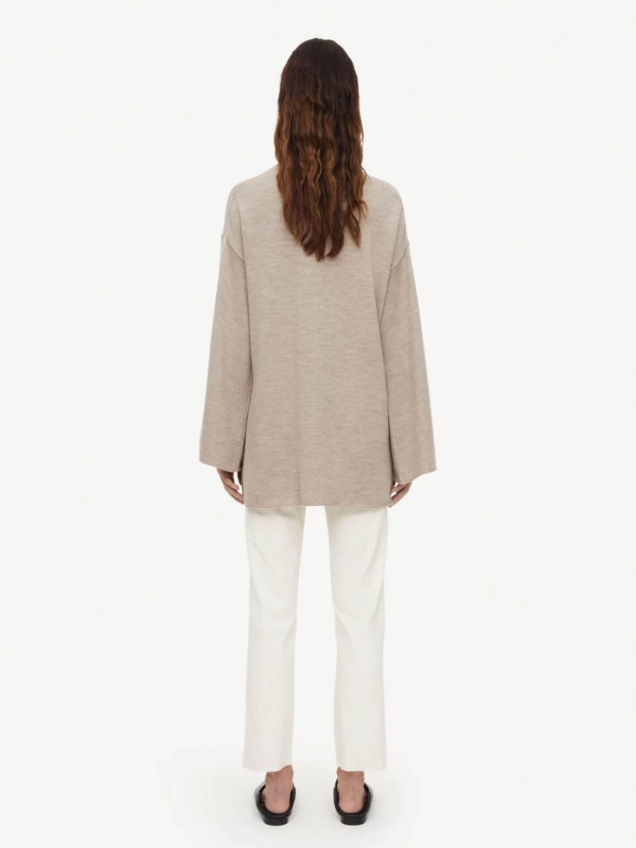 By Malene Birger Women's Florentina Leather Trousers in Tinted White